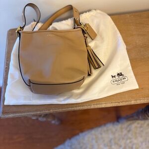 COACH Legacy 19901 Mini Duffle Crossbody Bag Tan Leather Adjustable Strap VTG